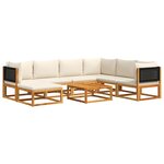 vidaXL Ensemble de canapés de jardin 8 pièces avec coussins en bois d'acacia et rotin