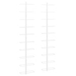 vidaXL Casier à vin mural pour 10 bouteilles 2 Pièces Blanc Métal