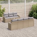 vidaXL Ensemble de canapé de jardin Beige 55 x 55 x 37 cm polyrotin