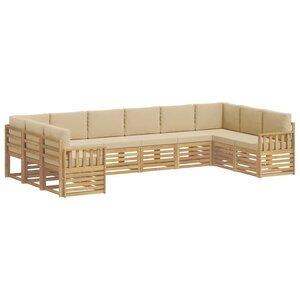 vidaXL Ensemble de canapés d'extérieur 7 Pièces Blanc et Beige