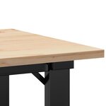 vidaXL Table basse cadre en O 50x50x35 cm bois de pin massif et fonte