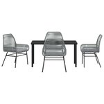 vidaXL Ensemble de salle à manger pour jardin 5 Pièces Gris polyrotin