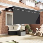 vidaXL Auvent Rétractable Rayé Anthracite 300 x 200 cm tissu