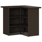 vidaXL Ensemble de bar de jardin avec coussins 5 Pièces marron poly rotin
