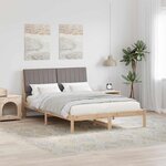 vidaXL Cadre de lit avec tête de lit Marron 135 x 190 cm Pin massif