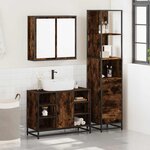 vidaXL Ensemble de meubles de salle de bain 3 Pièces Chêne fumé