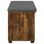 vidaXL Banc d'entrée avec coussin Uni Chêne fumé 100 x 38 x 46 cm