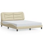 vidaXL Cadre de lit sans matelas Hvar crème 160x200 cm tissu