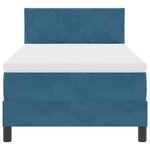 vidaXL Lit à ressorts avec matelas Bleu foncé 100 x 200 cm Velours