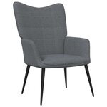 vidaXL Chaise de relaxation avec tabouret Gris foncé Tissu