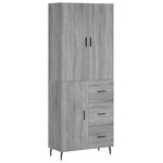 vidaXL Buffet haut Sonoma gris 69 5x34x180 cm Bois d'ingénierie