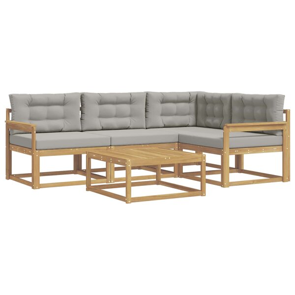 vidaXL Ensemble de canapés d'extérieur 5 pc Blanc et gris clair