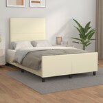 vidaXL Cadre de lit avec tête de lit Crème 120x200 cm Similicuir