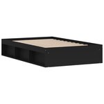 vidaXL Cadre de lit noir 120x190 cm petit double