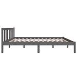 vidaXL Cadre de lit Gris Bois massif 120x200 cm