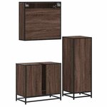 vidaXL Ensemble de meubles de salle de bain 3 Pièces Chêne marron