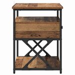 vidaXL Cabinet de chevet avec tiroir 2 Pièces Bois ancien 40 x 42 x 55 cm