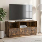 vidaXL Meuble TV Chêne fumé 102 x 34 5 x 47 cm Bois d'ingénierie