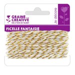 Ficelle blanche-dorée - 10 m