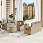 vidaXL Ensemble de canapé de jardin 8 Pièces Beige polyrotin