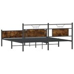 vidaXL Cadre de lit en métal sans matelas chêne fumé 183x213 cm