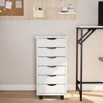 vidaXL Armoire roulante avec tiroirs MOSS blanc bois de pin solide