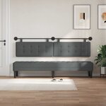 vidaXL Tête de lit suspendue Avec lumière LED Gris foncé Tissu