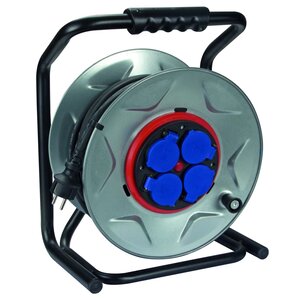 Perel enrouleur de câble néoprène et système anti-torsion 40m 4 prises