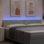 vidaXL Tête de Lit LED Géométrique Gris clair 200 cm Velours