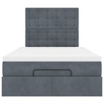 vidaXL Cadre de lit ottoman avec matelas gris foncé 120x190 cm velours