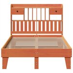 vidaXL Cadre de lit sans matelas cire marron 135x190cm bois pin massif