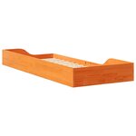vidaXL Cadre de lit surélevé Marron cire 90 x 220 cm