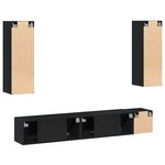 vidaXL Ensemble meuble TV 5 pièces en chêne noir et bois d'ingénierie