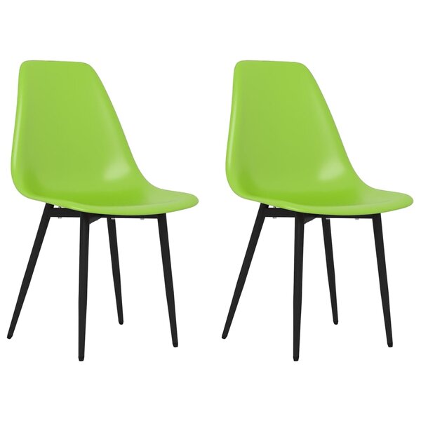vidaXL Chaises à manger lot de 2 vert PP