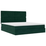 vidaXL Cadre de lit ottoman avec matelas vert foncé 160x200 cm velours