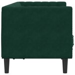 vidaXL Canapé Chesterfield avec traversins 2 places vert foncé velours