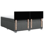 vidaXL Sommier à lattes de lit avec matelas Gris foncé 200x200cm Tissu