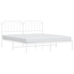 vidaXL Cadre de lit métal sans matelas et tête de lit blanc 183x213 cm