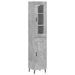 vidaXL Buffet haut Gris béton 34 5x34x180 cm Bois d'ingénierie