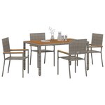 vidaXL Ensemble de salle à manger pour jardin 5 Pièces Gris polyrotin