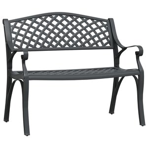 vidaXL Banc de jardin 102 cm aluminium coulé noir