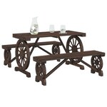 vidaXL Ensemble à manger de jardin 3 Pièces bois de sapin massif