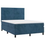 vidaXL Sommier à lattes de lit avec matelas LED Bleu foncé 140x200 cm