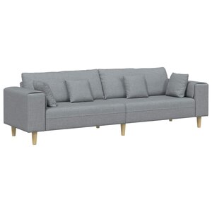 vidaXL Sofa en tissu avec coussin Gris clair 208 cm tissu