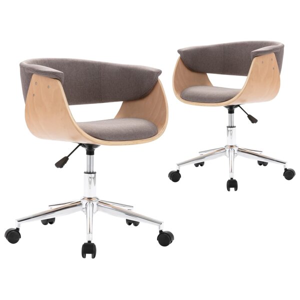 vidaXL Chaises pivotantes à manger lot de 2 taupe tissu