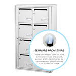 Bloc collectif Leabox 2x4  grade 3  simple face  intérieur  fixation murale  blanc neige ral 9016 finition brillante
