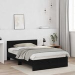 vidaXL Cadre de Lit Chêne noir 120 x 190 cm Bois d'ingénierie