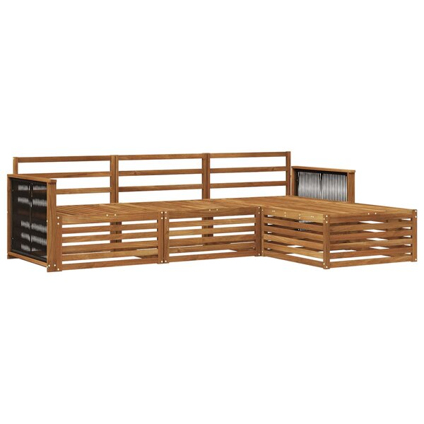 vidaXL Ensemble de canapés d'extérieur 4 pc Naturel