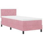 vidaXL Lit à ressorts avec matelas avec matelas Rose 80 x 200 cm tissu