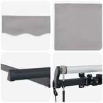 vidaXL Auvent Rétractable Gris clair 250 x 200 cm Polyester  Aluminium
